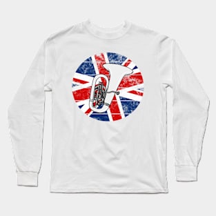 Tuba UK Flag Britain Tubaist British Musician Long Sleeve T-Shirt